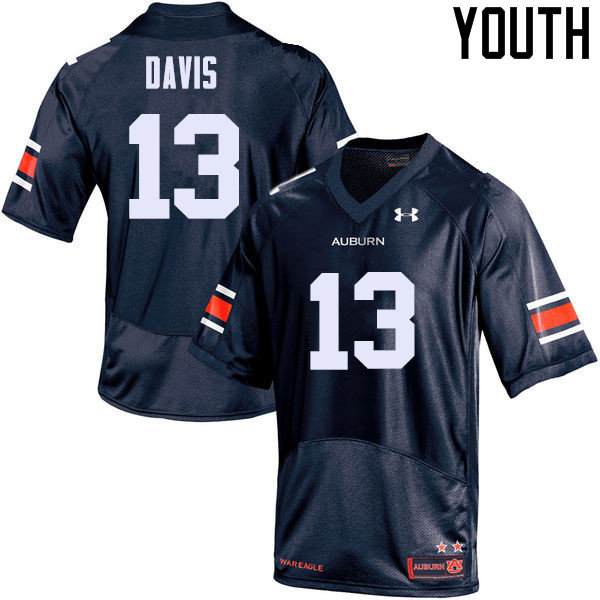Youth Auburn Tigers #13 Javaris Davis Navy College Stitched Football Jersey